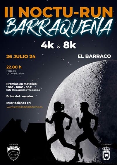 El viernes 26 de julio de 2024, El Barraco, en la provincia de Ávila, será escenario de la emocionante II Noctu-Run Barraqueña