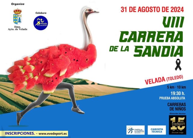 El próximo 31 de agosto, el Ayuntamiento de Velada y el grupo de atletismo local VELADA RUNNERS, organizará la VIII Carrera de la Sandía.