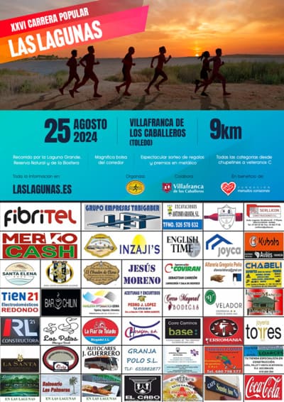 El próximo domingo 25 de agosto, Villafranca de los Caballeros celebra la XXVI Carrera Popular Las Lagunas, en Toledo.