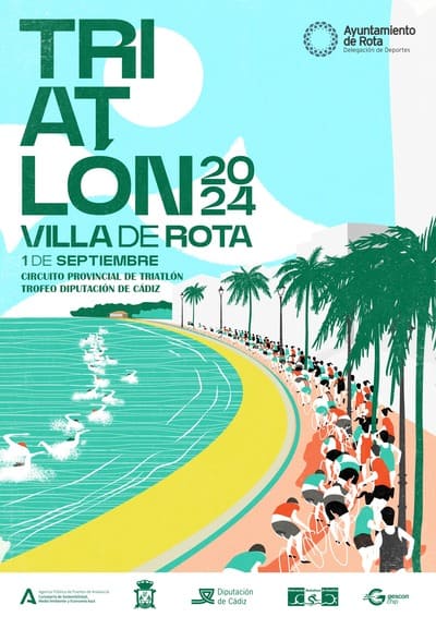 El próximo domingo 1 de septiembre, la ciudad de Rota, en la provincia de Cádiz, será el escenario del esperado XXVII Triatlón Villa de Rota.