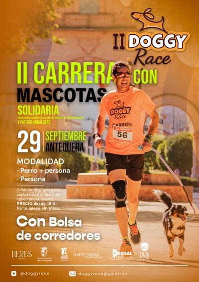 El próximo 29 de septiembre de 2024, el Paseo Real de Antequera será el escenario de la II Doggy Race, una carrera de la modalidad Canicross