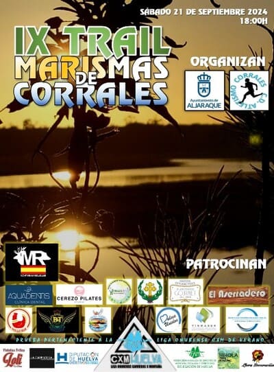 El próximo 21 de septiembre de 2024 se celebrará en Aljaraque, provincia de Huelva, la IX Trail Marismas de Corrales.