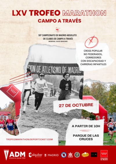 El próximo domingo 27 de octubre, el Trofeo Marathon de Campo a Través celebrará su 65ª edición en el Parque de Las Cruces de Carabanchel.