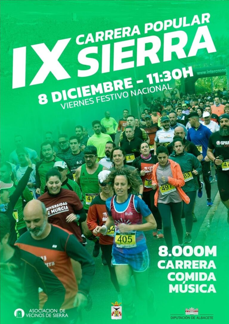 El próximo viernes 6 de diciembre, coincidiendo con el festivo nacional, Torraba (Albacete) será el escenario de la X Carrera Popular Sierra