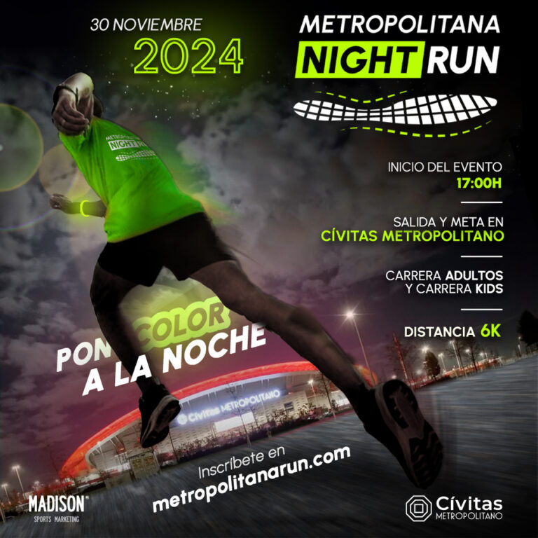 El próximo sábado 30 de noviembre de 2024, Madrid será escenario de la primera edición de la Metropolitana Night RuN