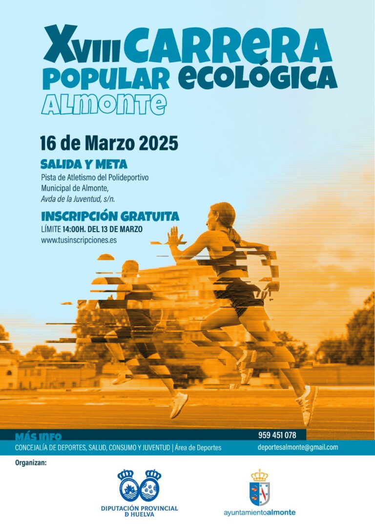 El próximo domingo 16 de marzo de 2025, Almonte volverá a ser el epicentro del atletismo popular con la XVIII Carrera Popular Ecológica