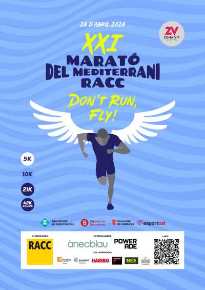 La Marató del Mediterrani cumple 21 años, y lo hace más viva que nunca. Será el domingo 26 de abril en el Canal Olímpic de Catalunya.